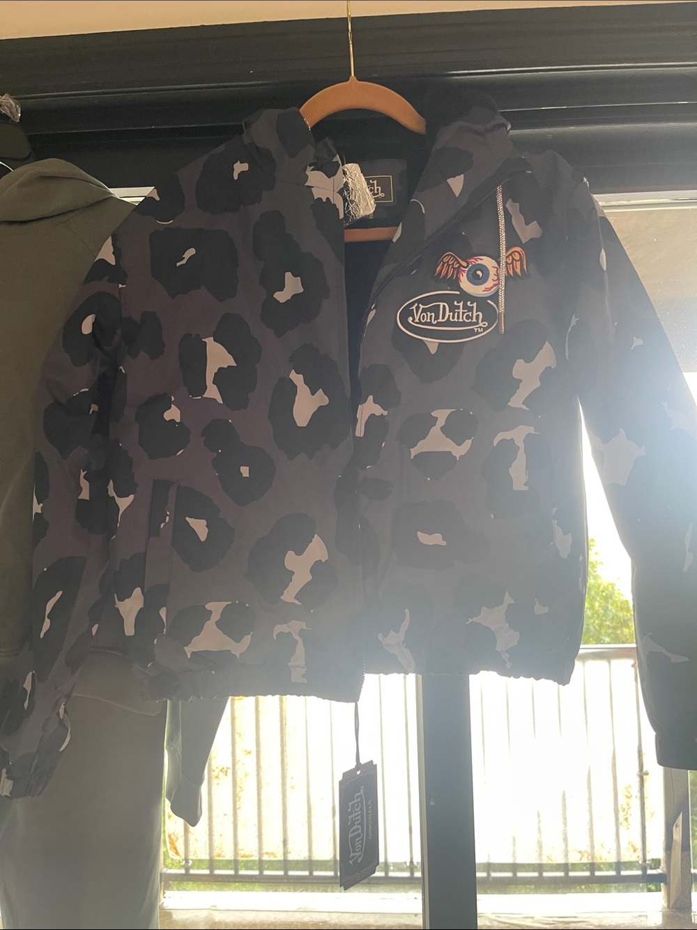 Von Dutch Kids' Navy & Light Gray Camo Hooded Rain Jacket
